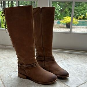 Arturo Chiang Women’s Tan Lace-up Knee-high Boots, Size 10